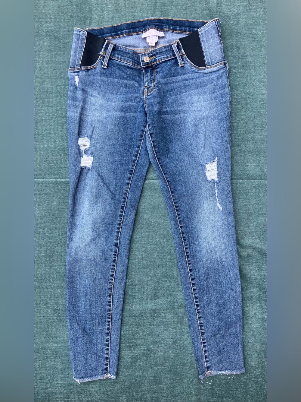 Isabel Maternity by Ingrid & Isabel Medium Blue Distressed Skinny Jeans
